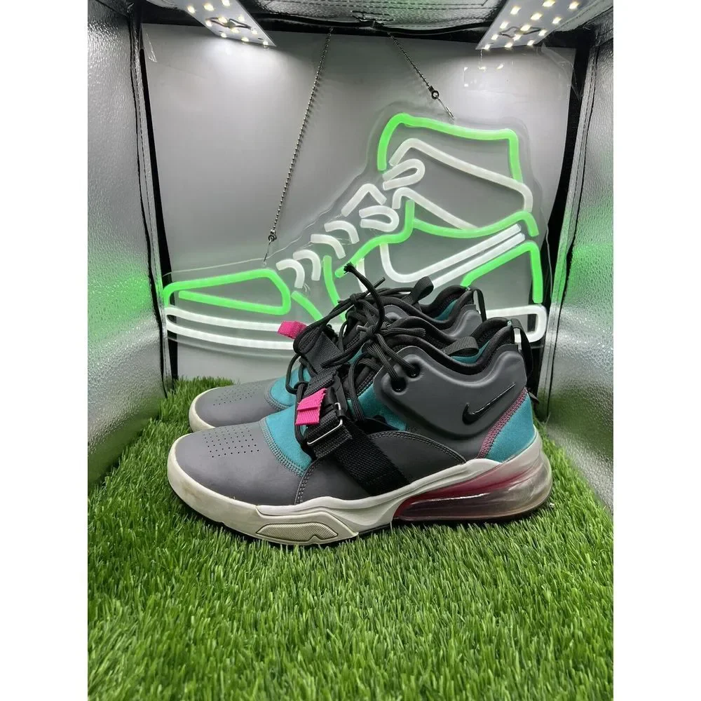 Nike Air Force 270 'Cool Grey Hyper Jade' AJ8208-005 Size 6.5Y Miami Colorway‎